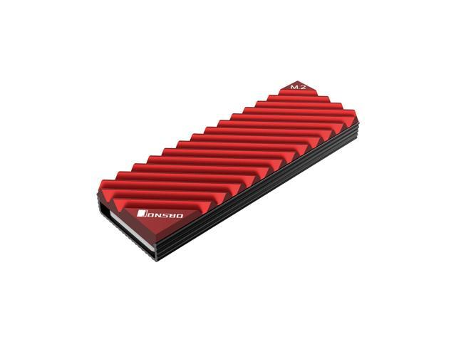 M2-3 Radiator M2 SSD Heat Sink Aluminum Heat Sink Tool-free Design Radiator with Thermal Pad for M2 2280 SSD Red