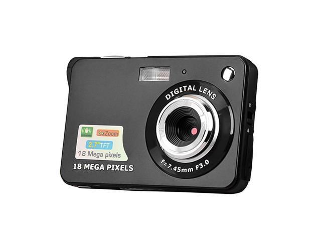 Digital Camera Mini Pocket Camera 18MP 27 Inch LCD Screen 8x Zoom Smile Capture Anti-Shake with Battery