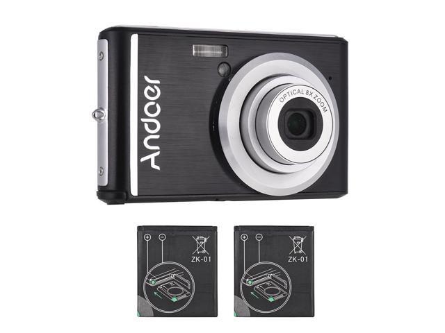 Andoer 20MP 1080P Digital Camera FHD Video Camcorder with 2pcs Rechargeable Batteries 8X Optical Zoom Anti-shake 24inch LCD Screen Kids Christmas