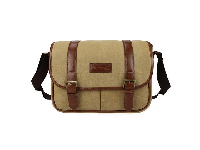 PROWELL Camera Bag Camera Case Waterproof Lightweight Canvas Shoulder Bag with Removable Inserts Adjustable Shoulder Strap