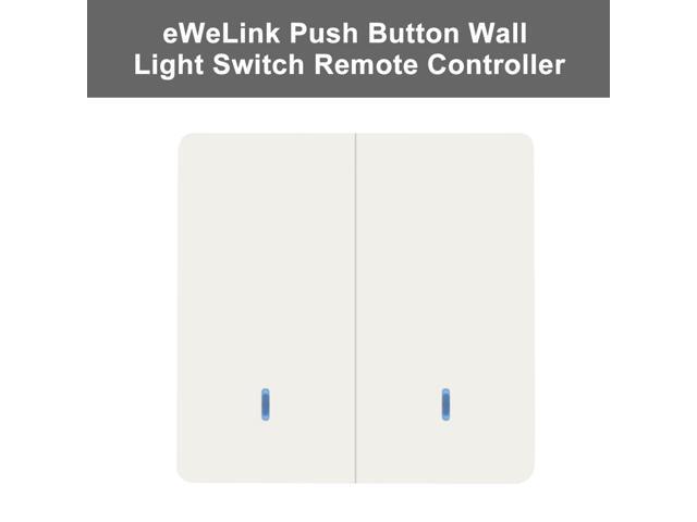 eWeLink Push Button Wall Light Switch Remote Controller 2 Gang 86 Type ON/Off Switch Panel 433MHz Wireless RF Remote Control Transmitter with