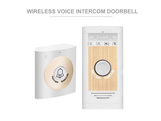 Wireless Voice Intercom Doorbell 2-way Talk Monitor with 1*Outdoor Unit Button 1* Indoor Unit Receiver Smart Home Security Door Bell