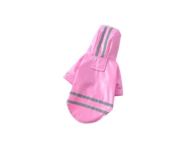 Pet Dog Reflective Raincoat Dog Rain Jacket With Hood Dog Rain Poncho 100% Waterproof Grey Reflective Stripe for Pet