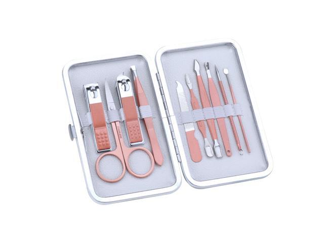 10PCS Manicure Set with Case Professional Pedicure Set Nail Clipper Stainless Steel Salon Grooming Kit for Men Women Parents Elder Patient Travel