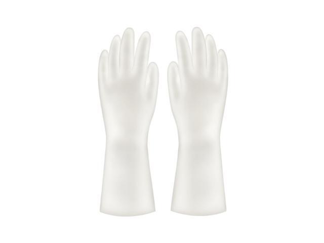 1 Pair Household Gloves Dishwashing Heat Resistant Rubber Gloves Anti-slip for Kitchen Household Pet Cleaning