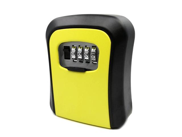 Key Lock Box Wall Mount Aluminum Alloy 4-Digit Combination Waterproof Lockbox Key Safe Box Portable Storage for House Key ID Card U Disk