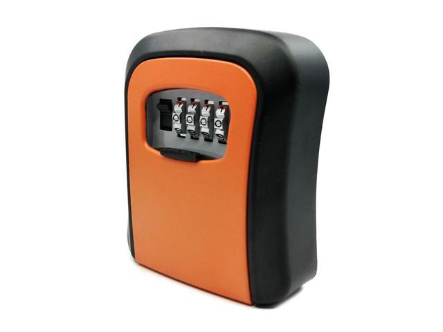 Key Lock Box Wall Mount Aluminum Alloy 4-Digit Combination Waterproof Lockbox Key Safe Box Portable Storage for House Key ID Card U Disk
