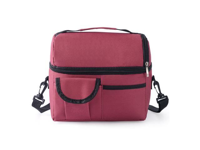 Large Insulated Lunch Bag Heat Preservation Bag Breast Milk Keeping Cooler Bag Dual Compartment Thermal Lunch Box