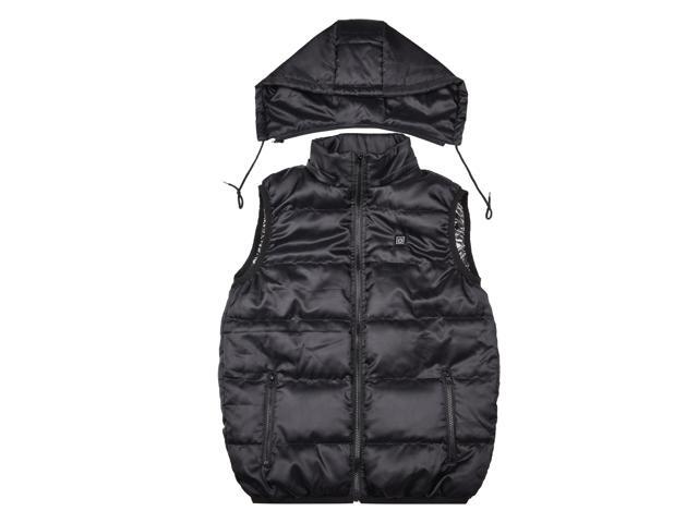 Electric Heated Vest for Men Women Heated Waistcoat with Detachable Hood USB Power Supply Lightweight Intelligent Temperature Control Heating Vests
