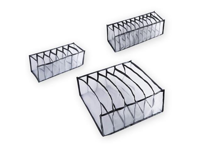 Underwear Organizer Sock Organizer Foldable Drawer Organizer Bra Organizer Storage Boxes for Underwear Socks Stockings Scarves Ties Bras
