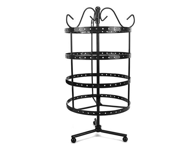 Metal 4-layer Round Rotating Jewelry Display Stand Earrings Organizer Jewelry Holder
