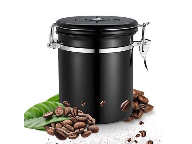 Stainless Steel Airtight Canister Coffee Bean Canister Food Storage Container 15L with Vent Valve for Coffee Tea Sugar Flour