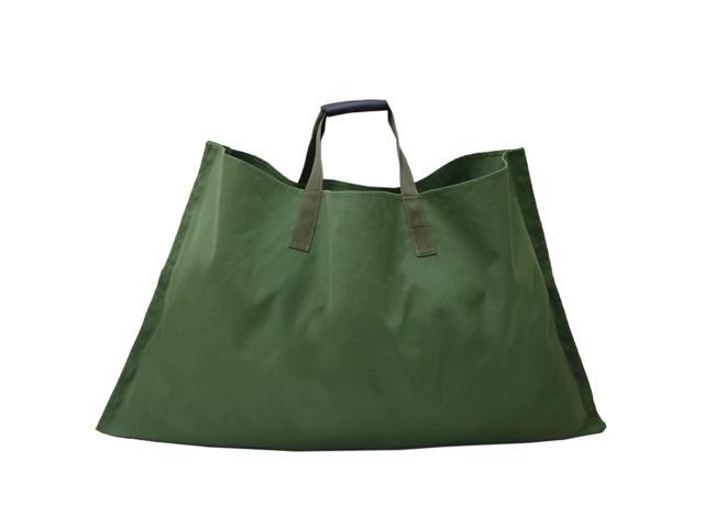 Reusable Yard Waste Bag 2 in 1 Leaf Bag & Garden Pad Waterproof Canvas Leaf Tote with Handles Trash Bags for Backyard Lawn Gardens