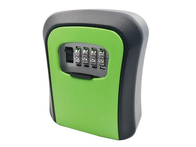 Key Lock Box Wall Mount Aluminum Alloy 4-Digit Combination Waterproof Lockbox Key Safe Box Portable Storage for House Key ID Card U Disk