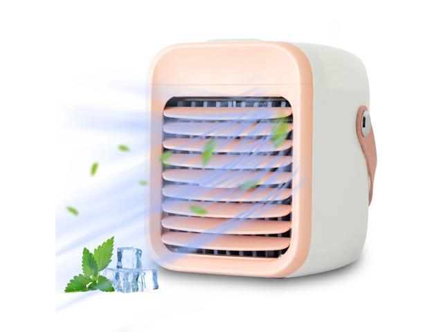 Portable Air Conditioner Rechargeable Air Cooler Fan Air Conditioner Fan with Function Cooling Humidifier Filtration 3 Speeds Colorful Night Light