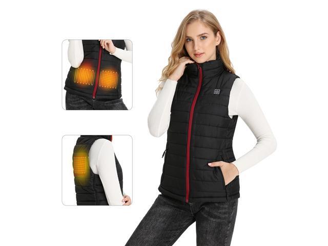 Men Women Heated Vest Winter Warm Heated Vest Heating Zip Jacket Lightweight USB Electric Warm Clothes for Outdoor Running Cycling Biking Driving