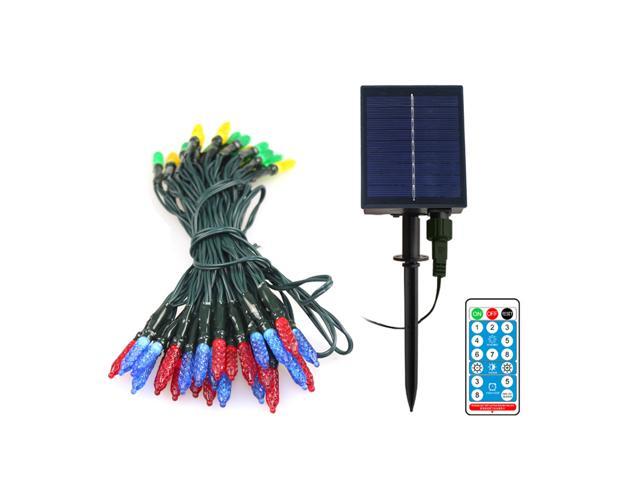 23ft/50leds LED Solar String Lights Christmas Decorative Lights Waterproof Copper Wire Fairy String Lamp for Wedding Party Outdoor with Remote