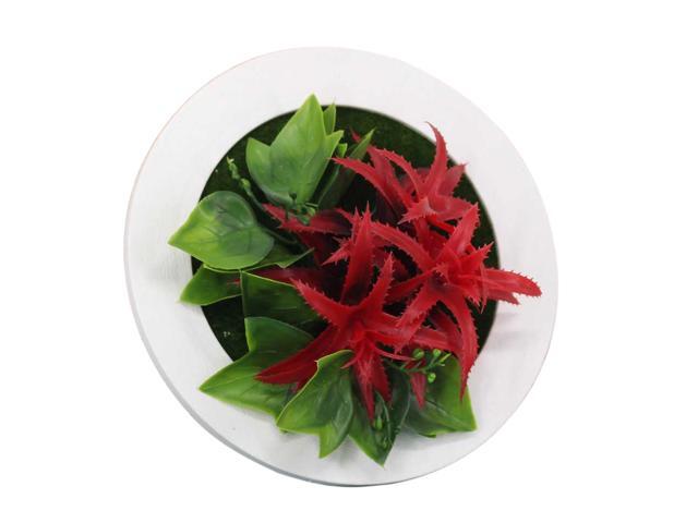 78Inch Artificial Flower Plant with Round Photo Display Frame Wall Hanging Planter Indoor Vertical Wall Fake Planter for Home Office Art Decoration