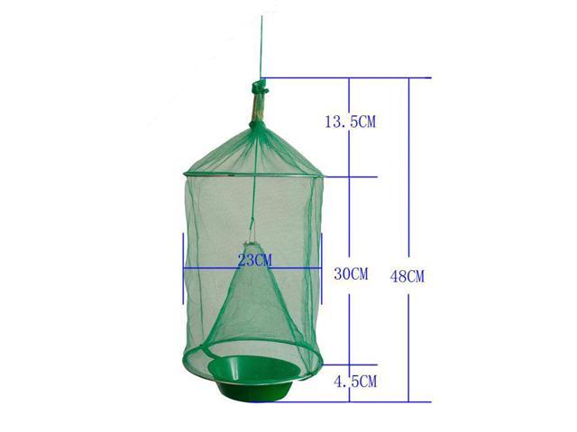 Fly Catcher Hanging Fly Catching Cage Fly Trap Flaytrap Foldable Flies Trap Cage with Pot for Garden Ranch Orchard