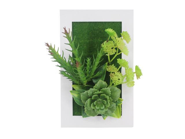 6x95 Inch Artificial Flower Plant with Photo Display Frame Wall Hanging Planter Indoor Vertical Wall Fake Planter for Home Office Art Decoration