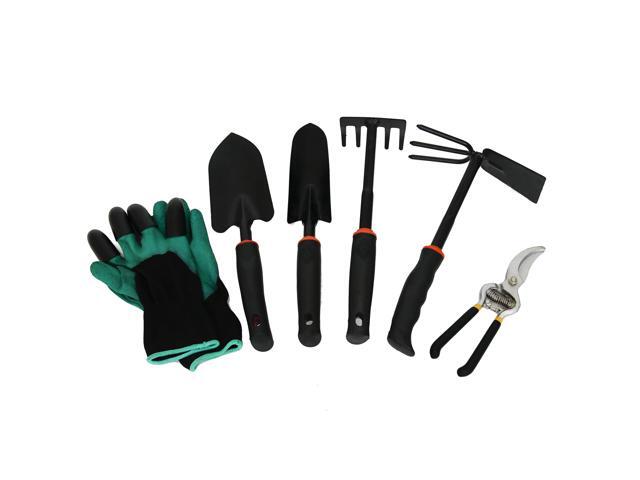 6pcs Gardening Hand Tools Set Trimmers Kit Gloves with Claw Shovel Rake Spade Weeding Tool Transplanting Tool