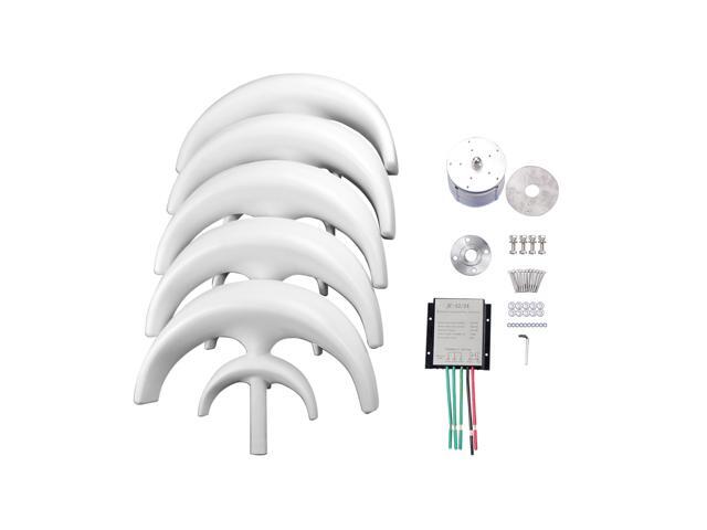 12V 1200W Wind Generator with Charger Controller 5 Blades Minitype Lantern Wind Turbine Generator Kit Clear Energy Windmill for Home Highways Boats