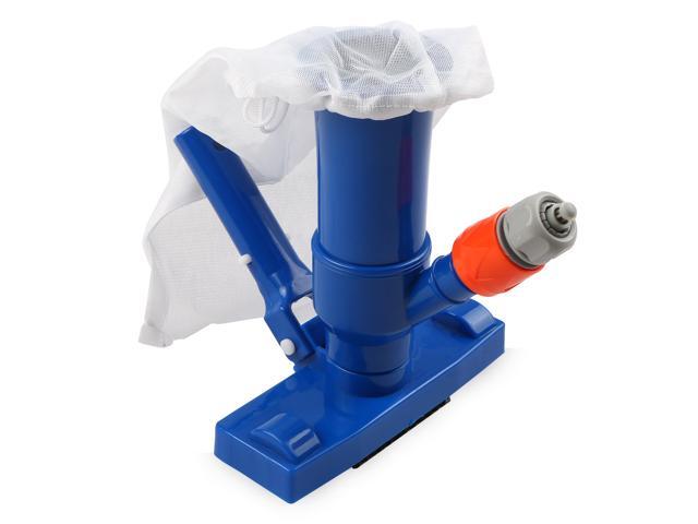 Pool Vacuum Jet Underwater Cleaner Brush with Clip Handle Drawstring Bag Removes Corners Debris Ideal Cleaning Tools for Above Ground Inflatable