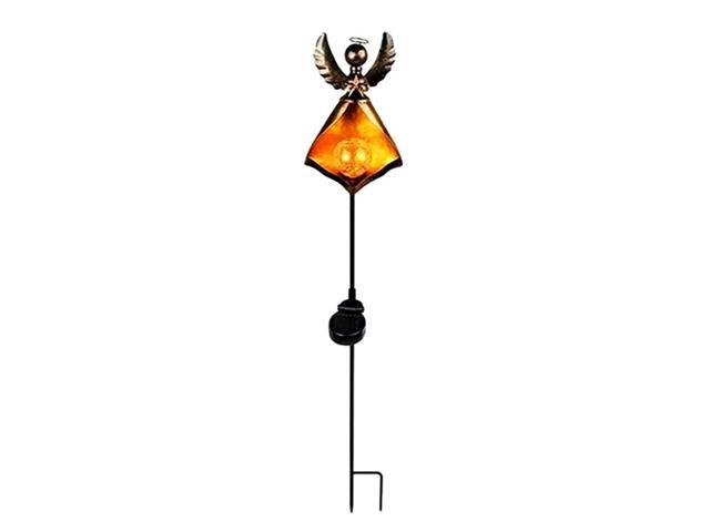 LED Solar Lights Fire Moon Shaped LED Garden Stake Light Waterproof Solar Powered Outdoor Landscape Lights for Pathway Walkway Lawn Backyard