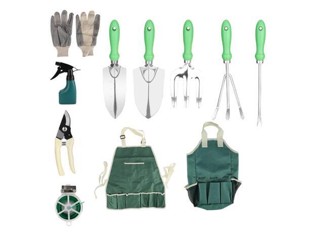 11PCS Garden Tools Set with Gardening Tote Bag Gardening Tool Kit Organizer Shovels Trowel Hand Rake Gloves Garden Sprayer