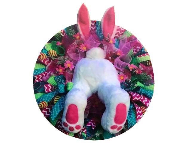 Easter Rabbit Shape 3D Printing Painting Front Door Wall Decoration Plexiglass Ornaments for Holiday Festivals Outdoor Easter Hanging Decorations