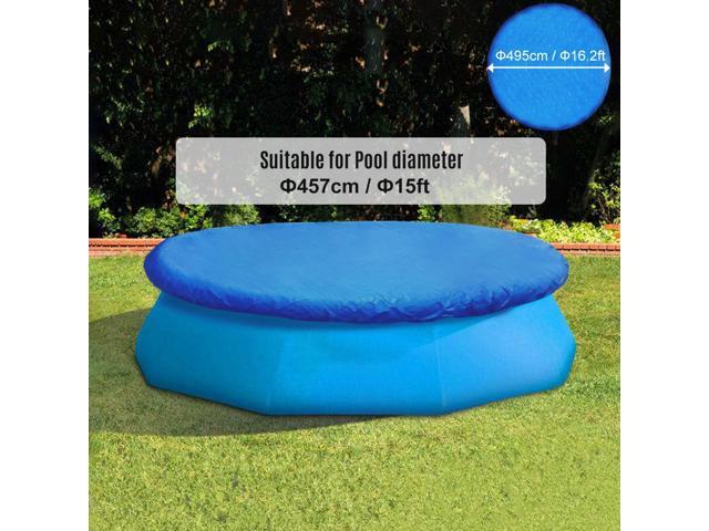 Round Pool Cover Water Resistant PE Portable Protective Swimming Pool Cover