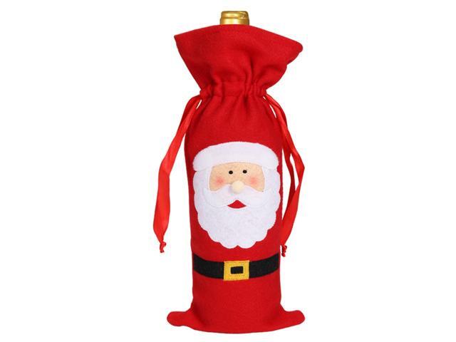 Christmas Wine Bottle Cover Flatware Cutlery Tableware Holders Mini Santa Silverware Holders Candy Covers Table Decor Gift Thanksgiving Day Holiday