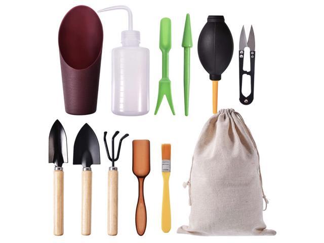 12PCS Mini Garden Planting Tool Set Bonsai Succulent Transplanting Miniature Fairy Mini Garden Planting Gardening Hand Tools