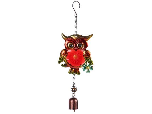 Glass Wind Chime Owl Shaped Hanging Ornament Relaxing Music Wind Chimes Home Outdoor Garden Balcony Backyard Church Festival Hanging Christmas
