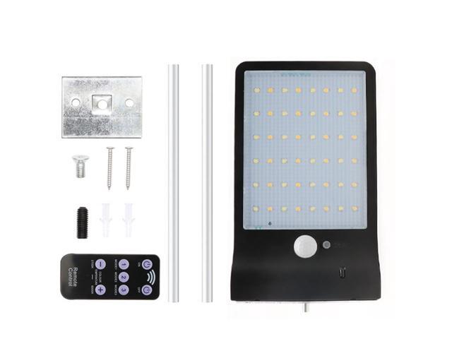 48 LEDs Solar Light Color Adjustable With Remote Control Waterproof Wall Lights Outdoor Security Light for Yard Garden Garage Patio Deck