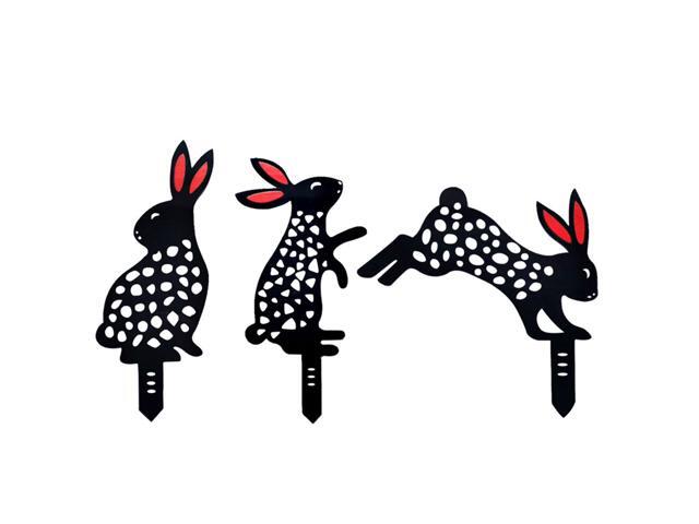 Hollow Out Acrylic Garden Insert Card Easter Bunny 6PCS Insert Card Combination Lawn Yard Animal Ornaments