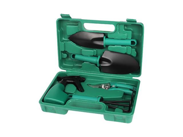 5PCS Kids Garden Tools Set with Storage Case Gardening Tool Kit Shovels Trowel Transplanter Hand Rake Garden Sprayer Pruning Shear