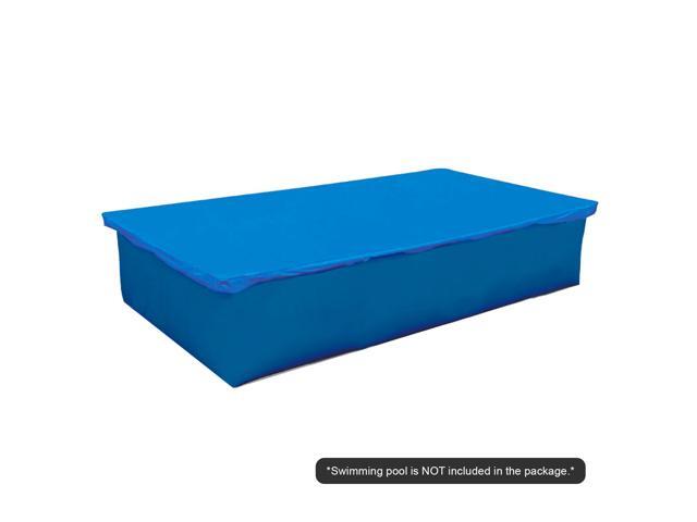 Heavy-Duty Blue Rectangular Pool Cover Water Resistant PE Swimming Pool Cover Portable Protective Cover for Above Ground Swimming Pools