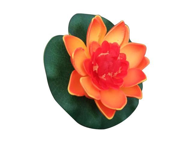 4 Inch Artificial Floating Lotus Flowers Water Ponds Foam Lotus Leaf Fake Lily Pad Floating Pool Home Pond Decoration Plants