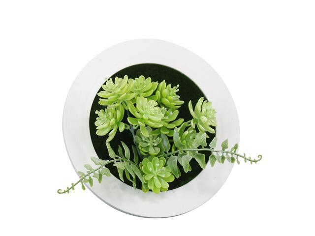 78Inch Artificial Flower Plant with Round Photo Display Frame Wall Hanging Planter Indoor Vertical Wall Fake Planter for Home Office Art Decoration