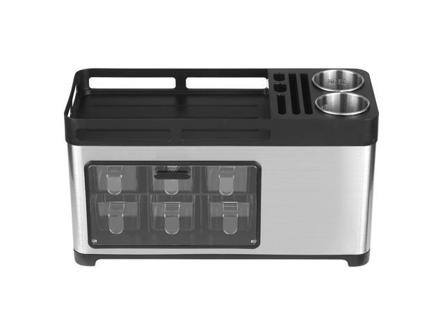 Stainless Steel Multifunctional Kitchen Spice Storage Rack with Seasoning Jars Storage Box Kitchen Organizer Holder for Flatware Set Knife Space