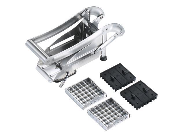 Stainless Steel French Fry Cutter Potato Strip-cutter Non-slip Suction Base with 2 Blades for Potatoes Carrots Cucumbers