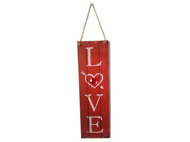 Vintage Style Wooden Wall Hanging Decoration Board Handmade Rustic Signs Door Ornaments Plaque Hanger Holiday Valentine Gift