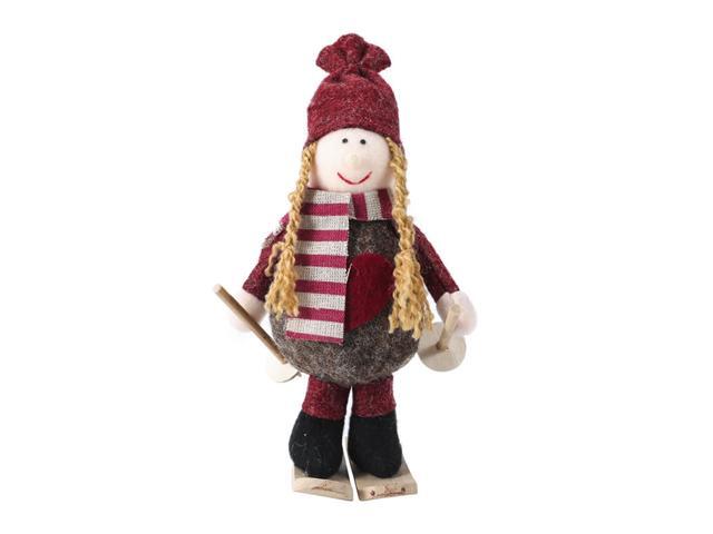 Christmas Table Decoration Desk Ski Girl Shaped Ornament Thanksgiving Day Housewarming Decoration Winter Ornament Merry Christmas Happy Holidays