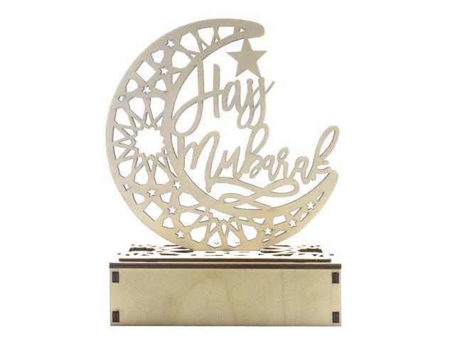 Wooden Crafts LEDs Wooden Hollow-out Moon Light Table Supplies Home Party Festival Decoration