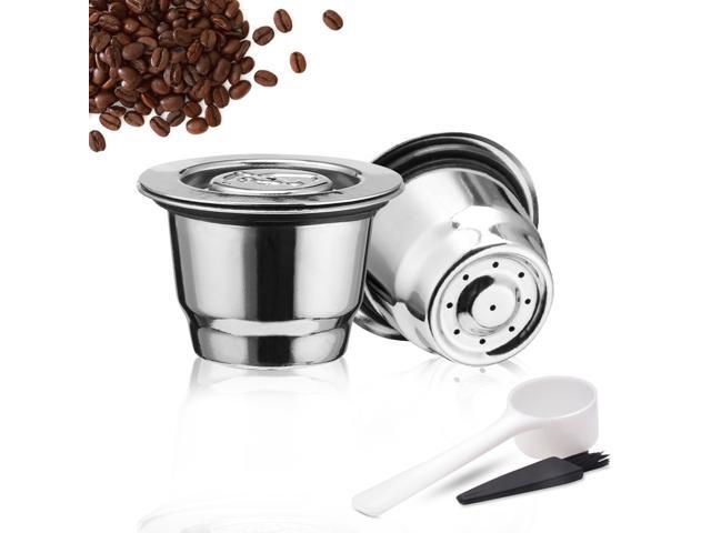 Stainless Steel Coffee Capsules Filters Coffee Cup Reusable Refillable Coffee Capsule Coffer Set for Nespresso U CitiZ Pixie Le Cube Maestria
