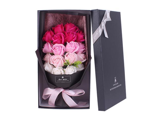 18PCS Soap Rose Flower with Gift Box Artificial Flowers Scented Forever Soap Rose Flower Bouquet Present for Women Mother's Day Valentine Romantic