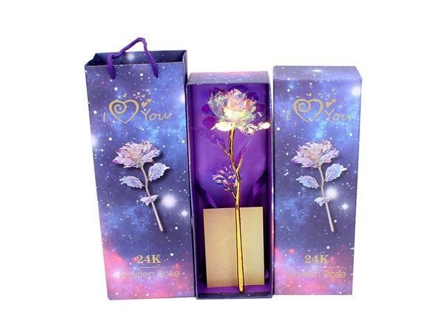 Artificial Colorful Rose Flower with Gift Box for Women Mother's Day Valentine Romantic Wedding Home Party Decoration Festivals Anniversary