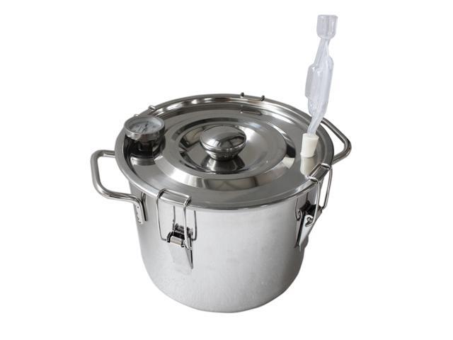 Handmade Silver Stainless Steel Alcohol Water Copper Home Purifying Distiller Brewed Fruit Wine Beer Making Tool Fermentation Tun