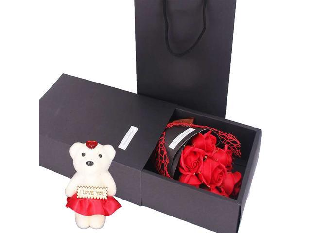 7PCS Soap Rose Flower with Gift Box Artificial Flowers Scented Forever Soap Rose Flower Bouquet Present for Women Mother's Day Valentine Romantic